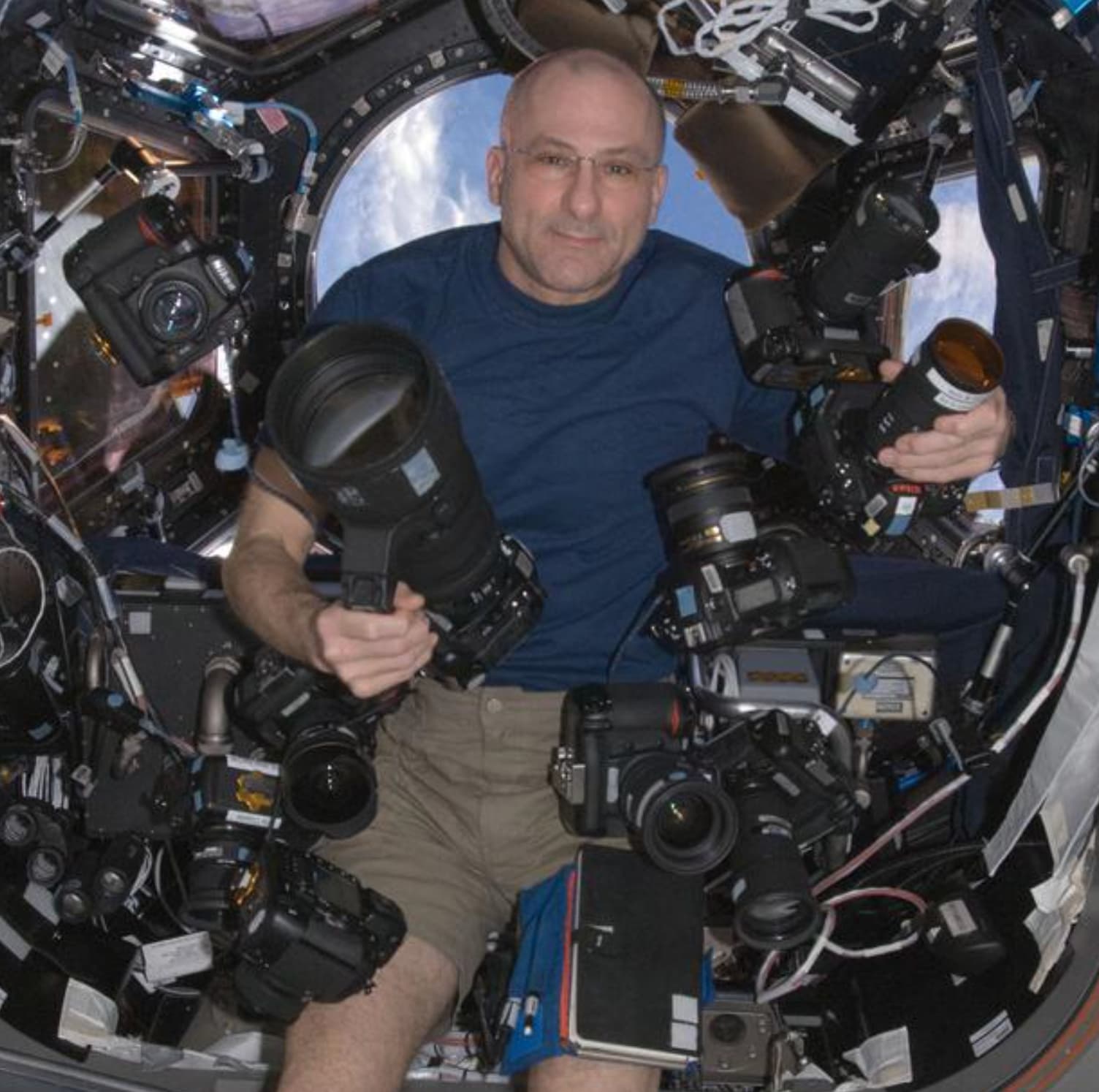 “My floating camera collection aboard the ISS.”